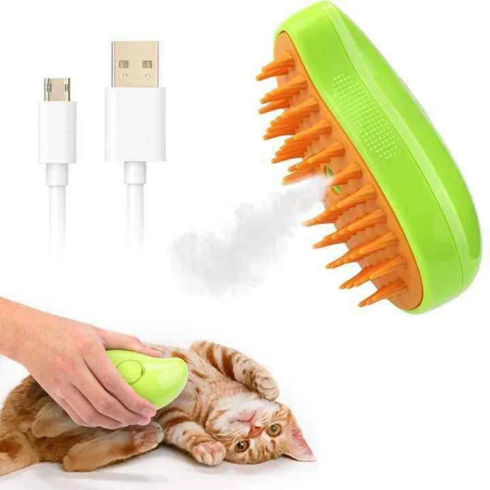Self Cleaning Cat Steamy Brush for Massage Grooming Removing Tangled Hair1 Pack